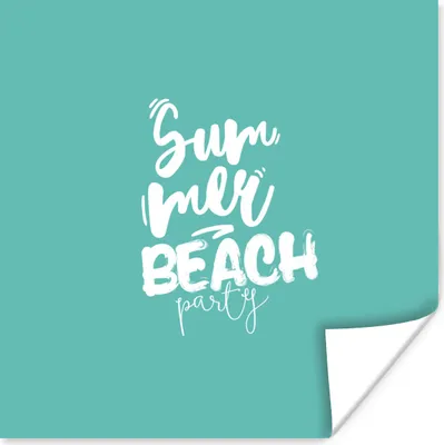 Produktbild von MuchoWow® Poster Sommer - Strand - Blau 50x50 cm - Wohnzimmerdekoration
