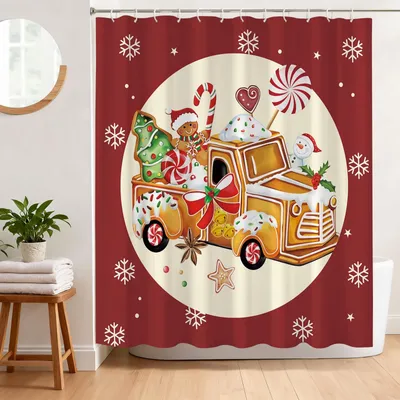 Obrázek produktu pro Protihříbková sprchová závěsa 180 x 180 cm s motivem sněhových vloček