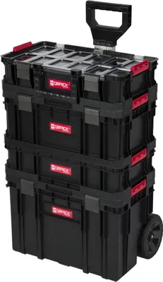 Produktbild von XL Werkzeugtrolley, Werkstattkoffer Set 1, Werkstattwagen Set 1  aus Q-Brick Serie mit viel Zubehör! B x T x H in cm: 53 x 38 x 98 cm