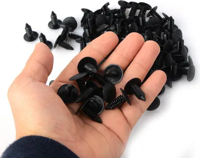 Immagine prodotto di Clip per auto - 100 pezzi, nero, 8 mm - Per interni, carrozzeria e accessori