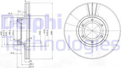 Produktbild von 2x DELPHI Bremsscheibe BG3553 für OPEL Movano Kastenwagen (X70) Movano Bus (X70)