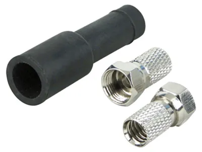 Produktbild von Schwaiger GUTSET70 533, F-Typ, Schwarz, Edelstahl, Sichtverpackung, 2 Stück(e)