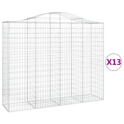 Produktbild von vidaXL Gabionen mit Hochbogen 13Stk. 200x50x160/180cm Verzinktes Eisen