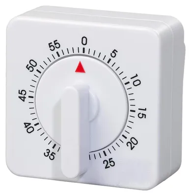 Productafbeelding van Mechanische keukentimer - 60 minuten timer voor korte intervallen - Handmatige tijdsinstelling - 1 stuk