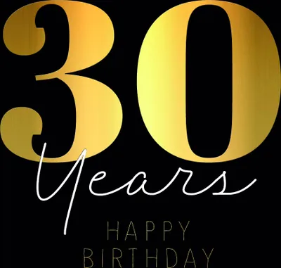 Produktbild von Zahlengeburtstag 30 Jahre - Karte - Schriftkarte, mit Goldfolie