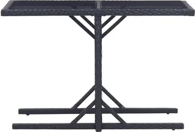 Immagine prodotto di Tavolo da Giardino Nero 110x53x72 cm in Vetro e Polyrattan