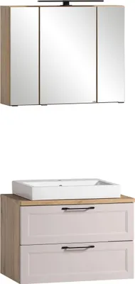 Produktbild von Badezimmer-Set >Lyon< (2-tlg.) in Kaschmir, Wotaneiche - 80x195x47cm (BxHxT)