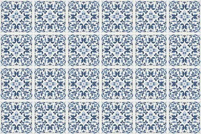 Produktbild von Fliesenaufkleber 15x15 cm – 24 Stück – Selbstklebend – Wasserfest – Pflegeleicht – Hitzebeständig – Für Küche & Bad – Blaue Fliesen