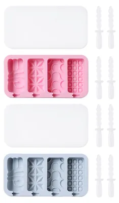 Produktbild von Eis Am Stiel Silikonform 6 Stück, Lebensmittelecht Mit PP-Stiel, Für Hausgemachte Eiscreme Und Fruchtgelees