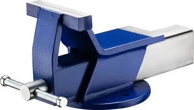 Produktbild von Imadło stalowe Wiltec ze szczęką mocującą 125 mm, imadło równoległe z głębokością mocowania 80 mm, imadło stołowe z okrągłą podstawą i antypoślizgowymi szczękami mocującymi