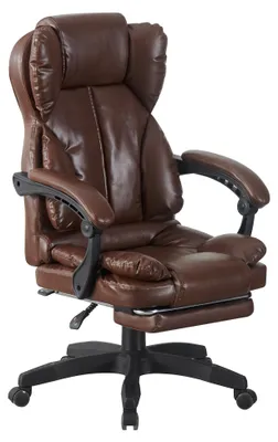 Produktbild von Schreibtischstuhl Bürostuhl Gamingstuhl Racing Chair Chefsessel mit Fußstütze,Farbe:Dunkelbraun