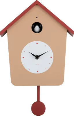 Produktbild von Karlsson - Wanduhr Cuckoo Light - Zartes Braun & Roter Ocker