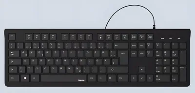 Produktbild von Hama KC-200, Volle Größe (100%), Kabelgebunden, USB, QWERTZ, Schwarz