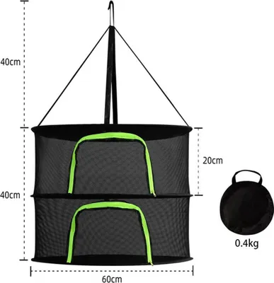 Obrázok produktu pre Sušiaca sieť na bylinky 2/4/6/8 Layer Herb Drying Rack Hanging Foldable Mesh Drying Rack with Hooks Zipper Design for Herbs