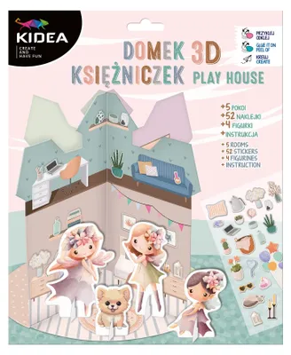 Productafbeelding van KIDEA Creatieve set: 3D prinsessenhuis, met 52 stickers en 4 figuurtjes