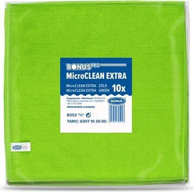 Produktbild von Wischtuch "MicroCLEAN Extra", grün, universal, 10 Stück, 40 x 40 cm, BONUS B253