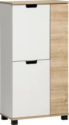 Obrázek produktu pro Skříň Highboard Möbelpartner Emmik dub bílá 59,8 x 116,9 x 32,6 cm
