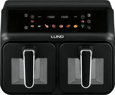 Image de Friteuse sans beurre 2200 W 4 l + 4 l, noire