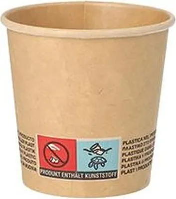 Produktbild von Trinkbecher, Pappe 0,1 l Ø 6 cm · 6 cm braun