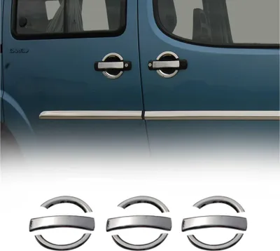 Image de Couverture de poignée de porte pour Fiat Doblo 2000-2010 en Acier Inox 9Pcs