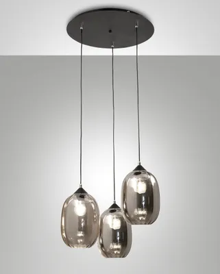 Immagine prodotto di Infinity Lampada a Sospensione in Metallo e Vetro Soffiato Fumé, Ø580mm, Attacco E27, Classe 1, IP20, Design Moderno ed Elegante per Interni