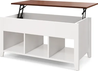 Produktbild von GOPLUS Höhenverstellbar Couchtisch mit Stauraum, Moderner Sofatisch, Ausziehbarer Beistelltisch mit 3 offenen Fächer, Kaffeetisch für Wohnzimmer/Büro