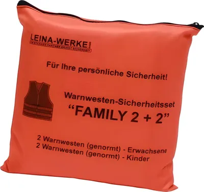 Produktbild von LEINA Pannenwesten/Warnwesten-Set Family 2+2, orange (8913122)