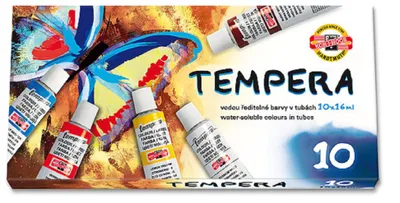 Zdjęcie produktu dla Zestaw 10 farb temperowych, pojemność 16 ml każdy