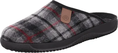 Produktbild von Rohde Herren Pantoffel Hausschuh Karo Muster leicht gepolstert Soltau-H 2781, Größe:45 EU, Farbe:Grau