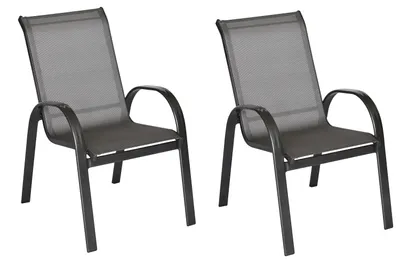 Produktbild von Merxx Gartensessel Amalfi graphit 2er Set, stapelbar - Aluminium/Graphit