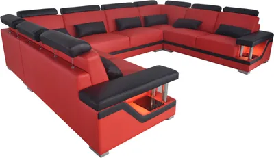 Immagine prodotto di Divano letto, divano angolare, soggiorno, set componibile, design moderno, divano a forma di "U", modello L6002