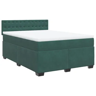 Produktbild von Boxspringbett mit Matratze Dunkelgrün 140x200 cm Samt