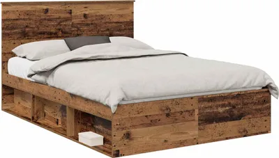 Zdjęcie produktu dla vidaXL Rama łóżka z drewna odzyskanego 140 x 190 cm z litego drewna sosnowego