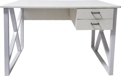 Produktbild von Schreibtisch Computertisch Tough - Laptop Schreibtisch - Industrial Modern - Metall Holz - Weiß
