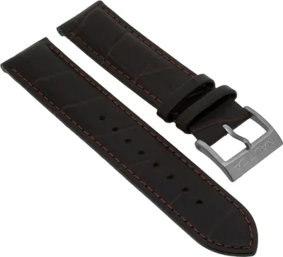 Produktbild von Nautica Herren Uhrenarmband 20mm braun Ton in Ton Naht Leder > A15048G