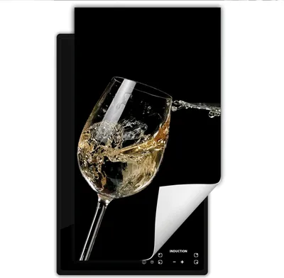 Immagine prodotto di DarHaus Piastra di copertura per fornelli 1 pezzo 30x52 cm Tappetino antiscivolo Roll-up, nero - Vino