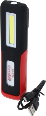 Image de KS Tools 150.4495 Lampe portative d'atelier mobile, pliable, noir rouge, 3 watts Cob LED