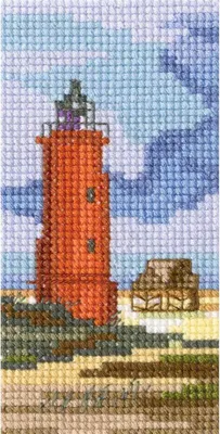 Produktbild von RTO Kreuzstich Set "Leuchtturm" EH369, Zählmuster, 5,5x10,5 cm