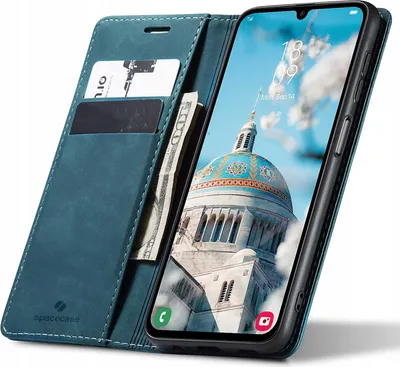 Image de SPACECASE Etui portefeuille à rabat pour Galaxy A24 Bleu