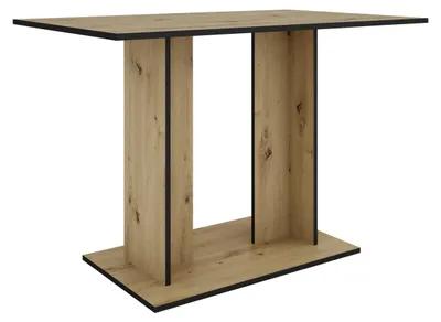 Produktbild von byLIVING Esstisch TOM, Säulentisch 110 x 70, H 75 cm, Küchentisch für 4 Personen, Eiche-Optik, schwarze Kanten, rechteckiger Esszimmertisch platzsparend für Essecken, Beinfreiheit