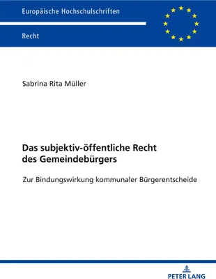 Produktbild von Das subjektiv-öffentliche Recht des Gemeindebürgers