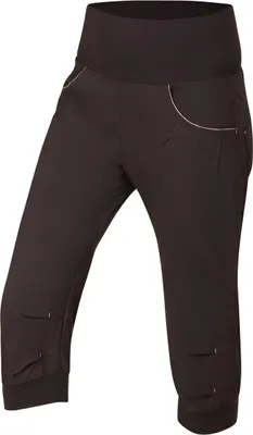 NOYA SHORTS für Frauen von Ocun; schwarze Kletter- und Boulderhose mit elastischem Bund und Taschen.