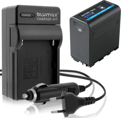 Produktbild von 1x Akku + Lader für Sony NP-F970 NP-F980 mit 5V USB Ausgang DC 8,4V 7850 mAh