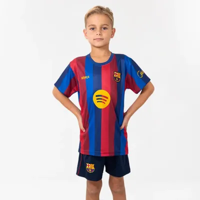 Produktbild von FC Barcelona Heimtrikot 26/27 - Größe 140 - Sportbekleidungsset - Jungen & Mädchen - Fußballtrikot - Fußballbekleidung - 100% Polyester - Blau - Rot