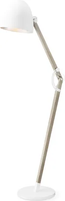 Bodenlampe PETTO - 175cm - schlichtes skandinavisches Design - E27 Fassung - Holz + Weiß