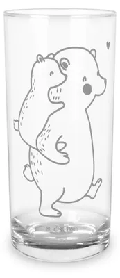 Produktbild von Mr. & Mrs. Panda Trinkglas Papa Bär 400 ml - Transparent - Geschenk, Glas, Tumbler, Wasserglas, Vatertag, Longdrinkglas, Geburtstag, Glasbecher, Bruder, Cocktailglas