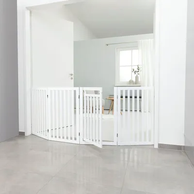 Produktbild von TRIXIE Hunde-Absperrgitter mit Tür, 4-teilig - weiß - 60–160 × 81 cm