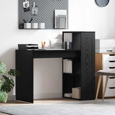 Image de Maison Exclusive - Bureau, finition bois imitation chêne noir, matériau composite