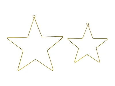 Immagine prodotto di Stella decorazione in metallo da appendere 20cm / 28cm oro set di 2