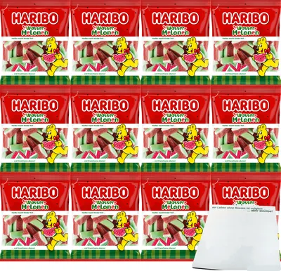 Produktbild von Haribo Wassermelonen 12er Pack (12x160g Packung) + usy Block